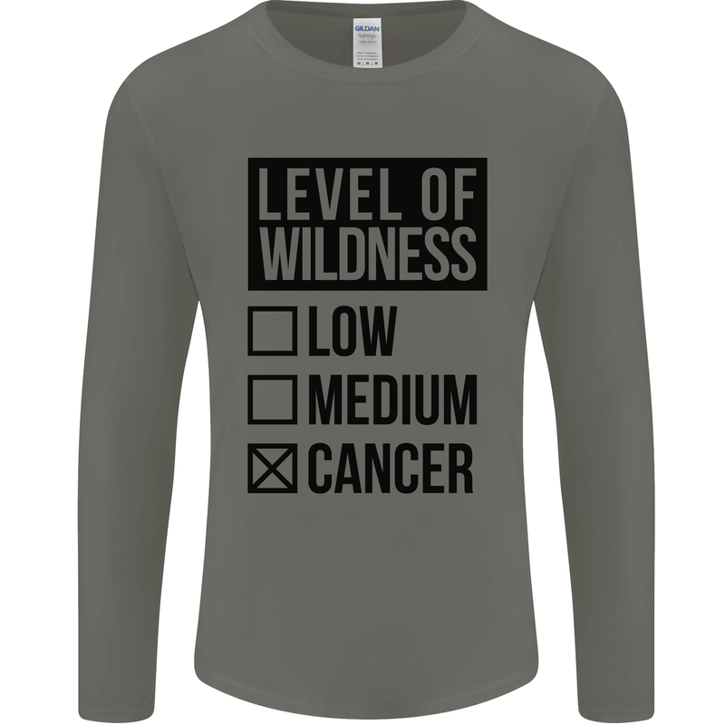 Levels of Wildness Cancer Mens Long Sleeve T-Shirt Charcoal