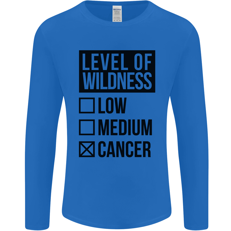 Levels of Wildness Cancer Mens Long Sleeve T-Shirt Royal Blue