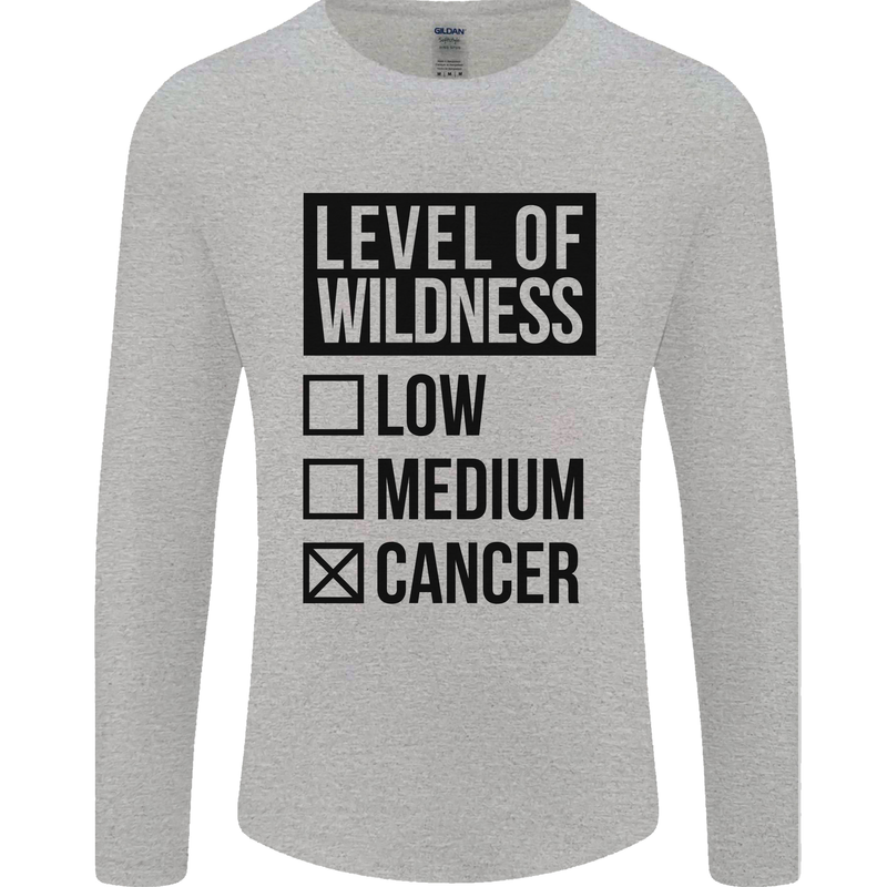 Levels of Wildness Cancer Mens Long Sleeve T-Shirt Sports Grey