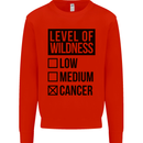 Levels of Wildness Cancer Mens Sweatshirt Jumper Bright Red