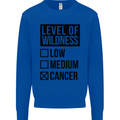 Levels of Wildness Cancer Mens Sweatshirt Jumper Royal Blue