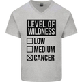 Levels of Wildness Cancer Mens V-Neck Cotton T-Shirt Sports Grey