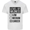 Levels of Wildness Cancer Mens V-Neck Cotton T-Shirt White