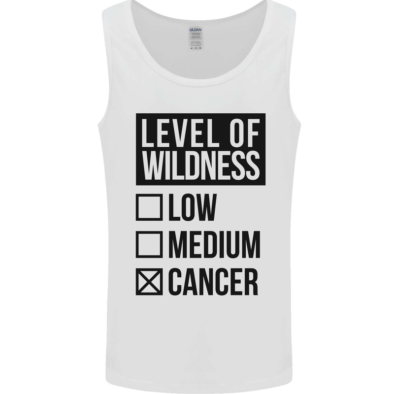 Levels of Wildness Cancer Mens Vest Tank Top White