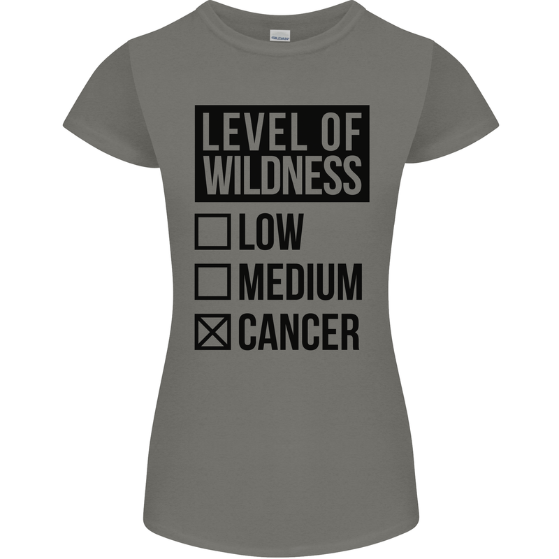 Levels of Wildness Cancer Womens Petite Cut T-Shirt Charcoal