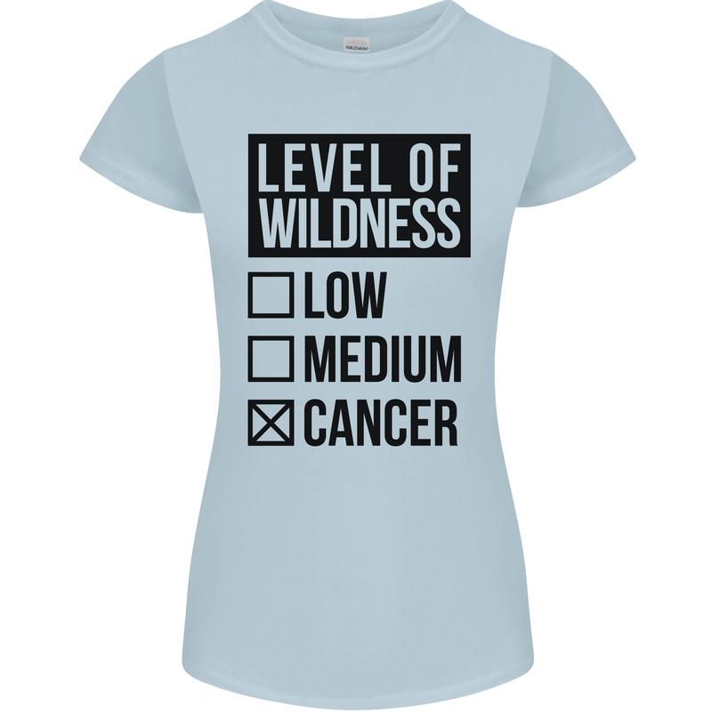 Levels of Wildness Cancer Womens Petite Cut T-Shirt Light Blue