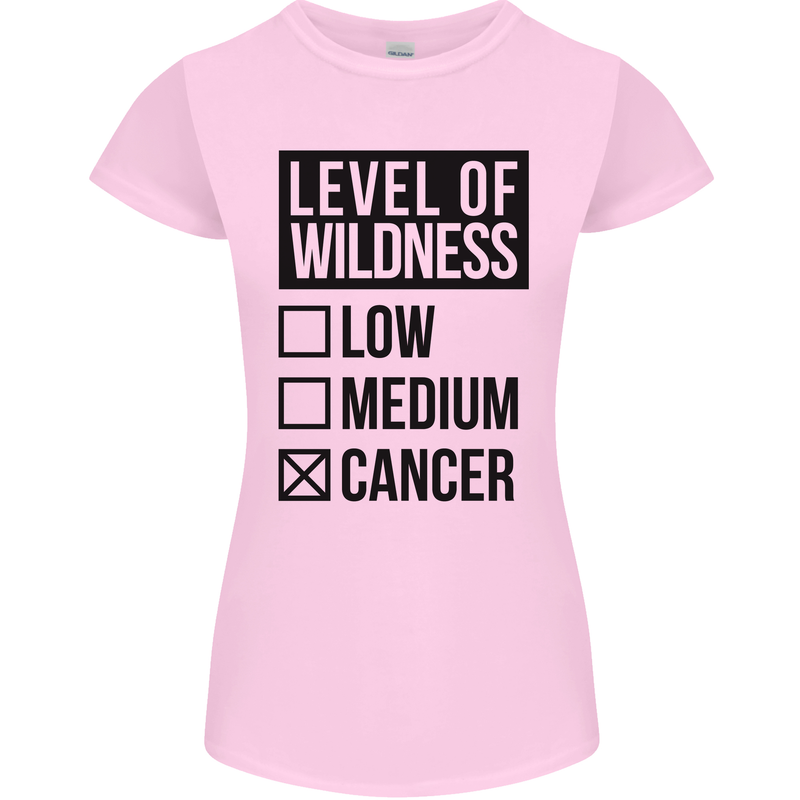 Levels of Wildness Cancer Womens Petite Cut T-Shirt Light Pink