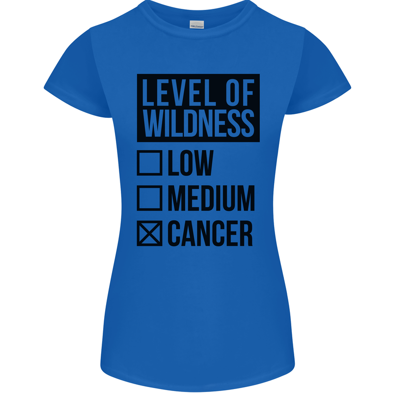 Levels of Wildness Cancer Womens Petite Cut T-Shirt Royal Blue