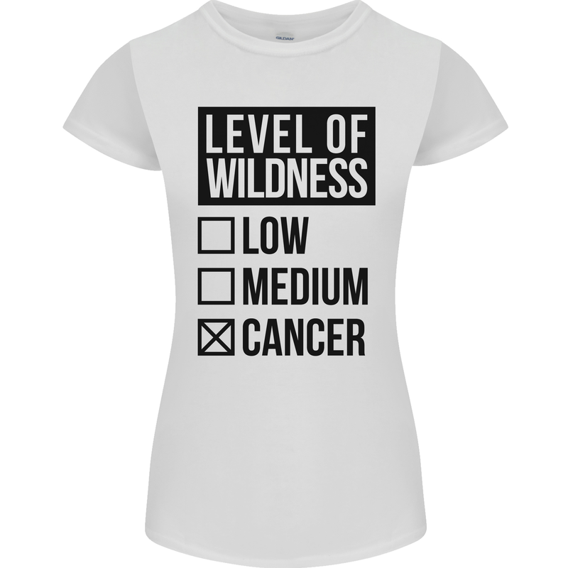 Levels of Wildness Cancer Womens Petite Cut T-Shirt White