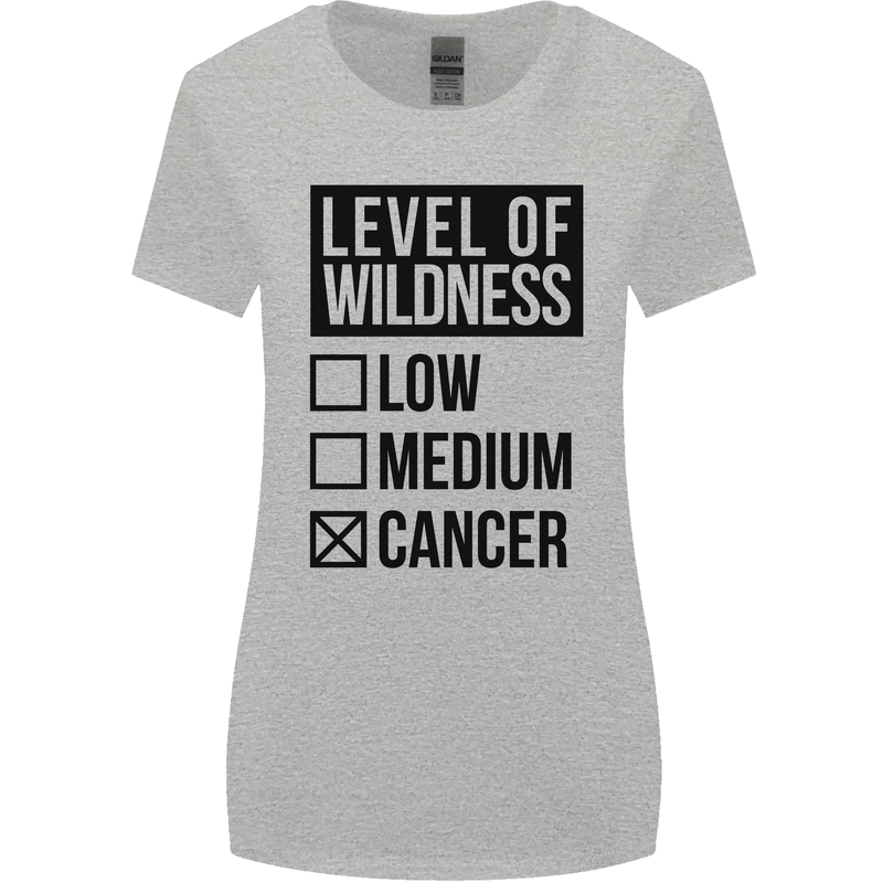 Levels of Wildness Cancer Womens Wider Cut T-Shirt Sports Grey