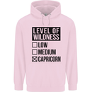 Levels of Wildness Capricorn Childrens Kids Hoodie Light Pink