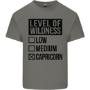 Levels of Wildness Capricorn Kids T-Shirt Childrens Charcoal