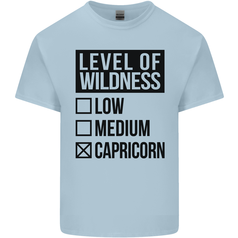 Levels of Wildness Capricorn Mens Cotton T-Shirt Tee Top Light Blue