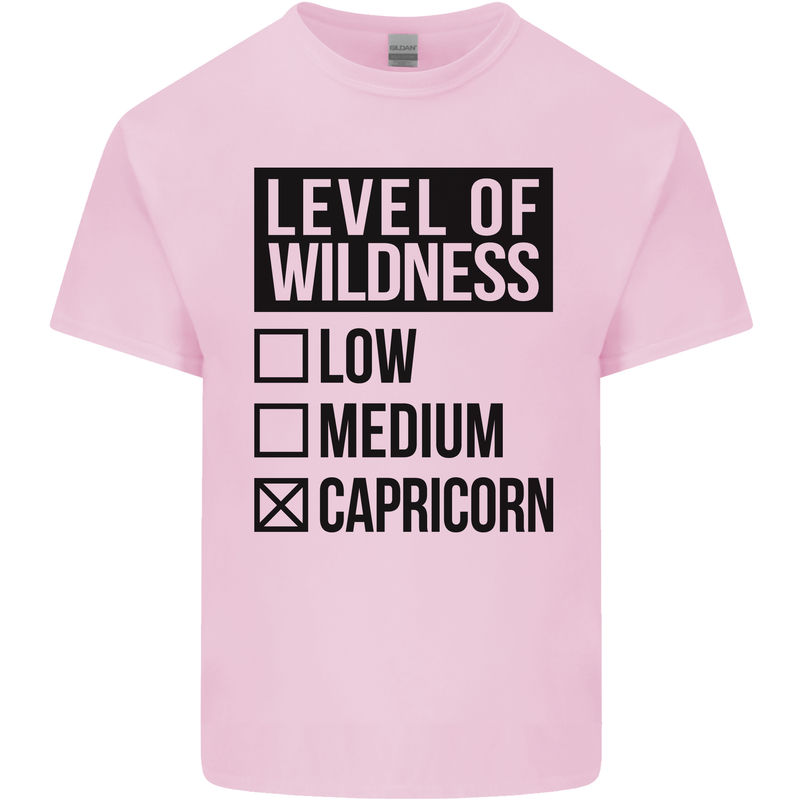 Levels of Wildness Capricorn Mens Cotton T-Shirt Tee Top Light Pink