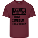 Levels of Wildness Capricorn Mens Cotton T-Shirt Tee Top Maroon