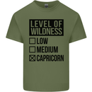 Levels of Wildness Capricorn Mens Cotton T-Shirt Tee Top Military Green