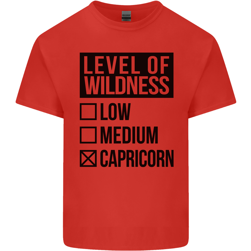 Levels of Wildness Capricorn Mens Cotton T-Shirt Tee Top Red