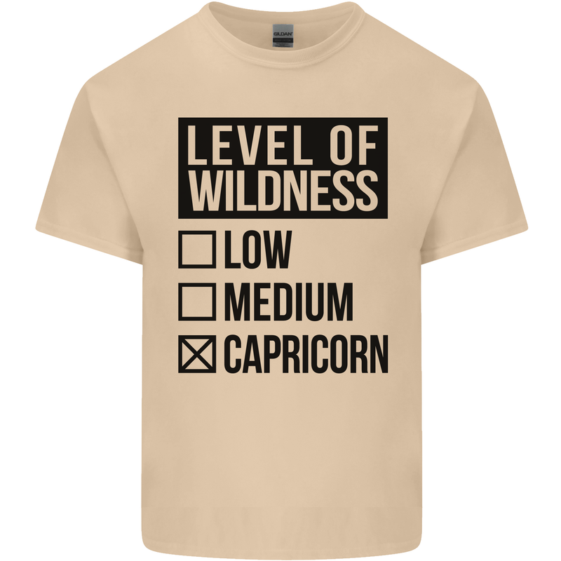Levels of Wildness Capricorn Mens Cotton T-Shirt Tee Top Sand