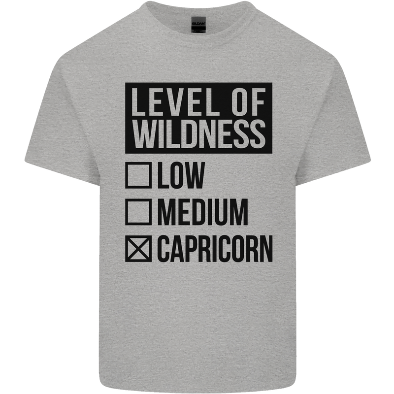 Levels of Wildness Capricorn Mens Cotton T-Shirt Tee Top Sports Grey