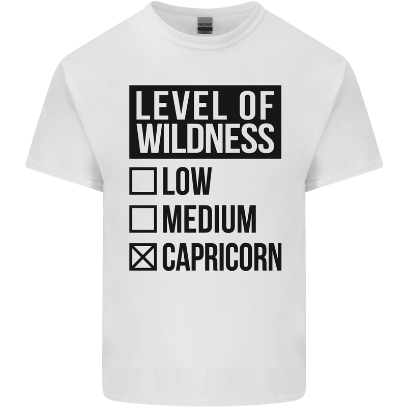 Levels of Wildness Capricorn Mens Cotton T-Shirt Tee Top White
