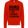 Levels of Wildness Capricorn Mens Sweatshirt Jumper Bright Red