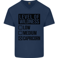 Levels of Wildness Capricorn Mens V-Neck Cotton T-Shirt Navy Blue