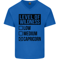 Levels of Wildness Capricorn Mens V-Neck Cotton T-Shirt Royal Blue