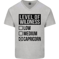 Levels of Wildness Capricorn Mens V-Neck Cotton T-Shirt Sports Grey