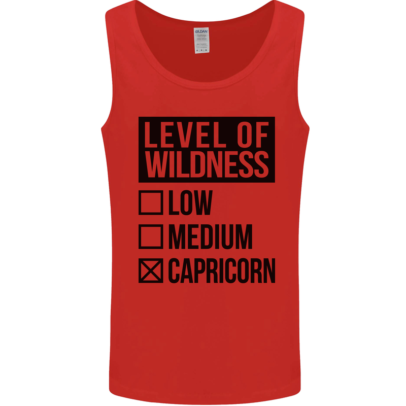 Levels of Wildness Capricorn Mens Vest Tank Top Red