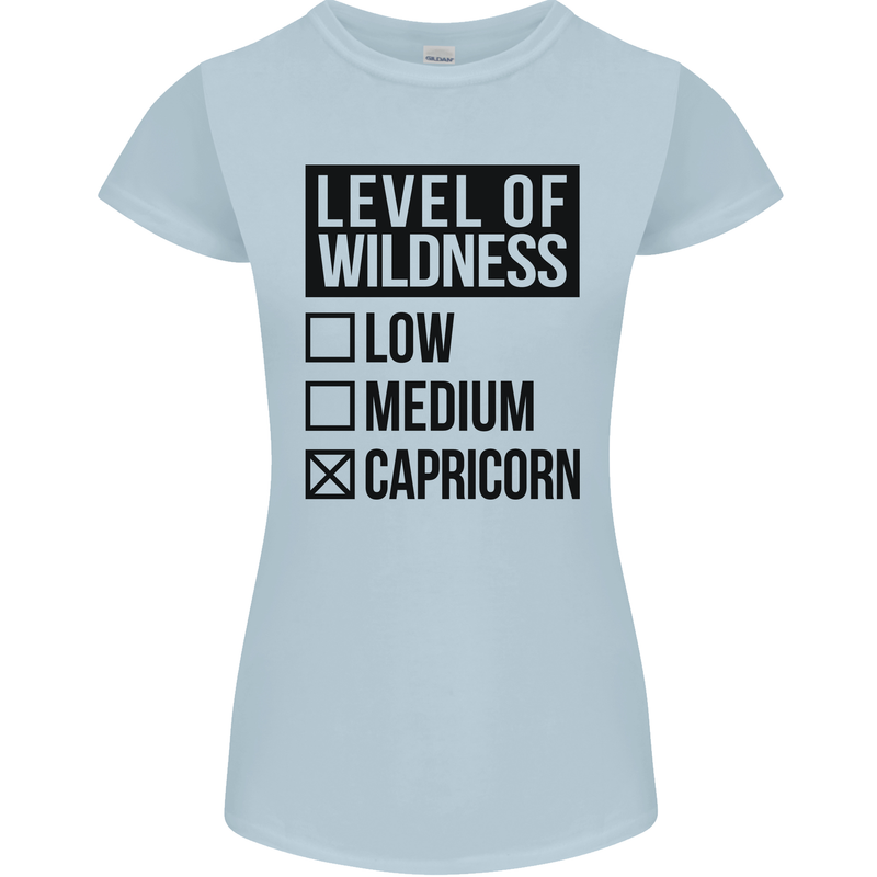 Levels of Wildness Capricorn Womens Petite Cut T-Shirt Light Blue