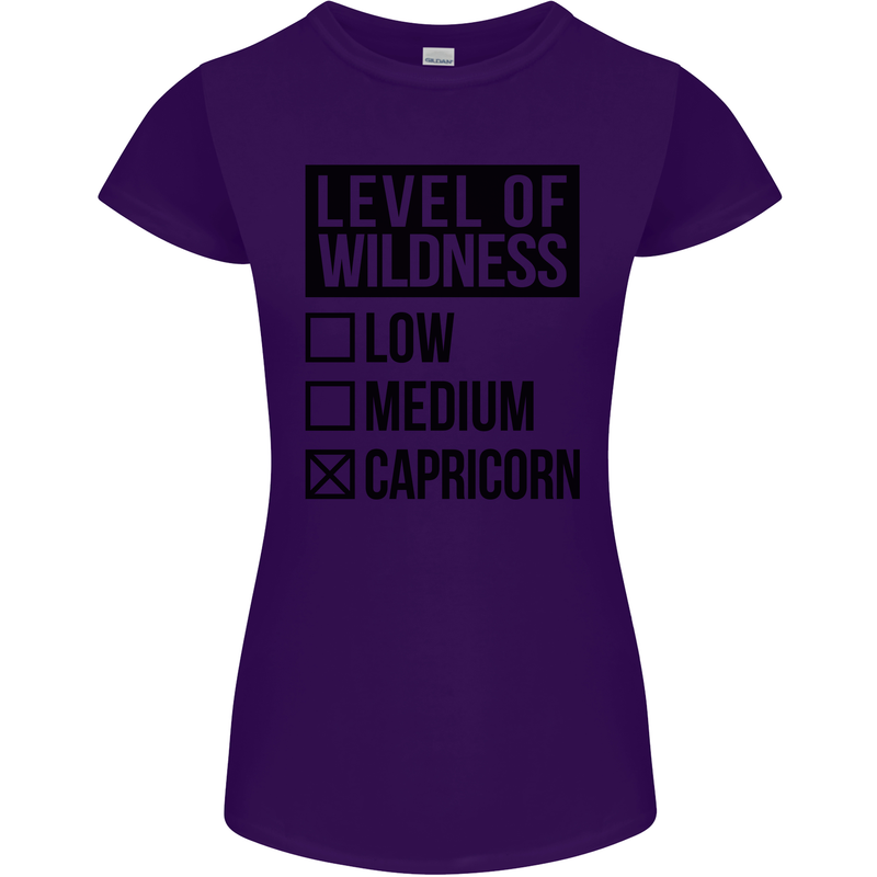 Levels of Wildness Capricorn Womens Petite Cut T-Shirt Purple