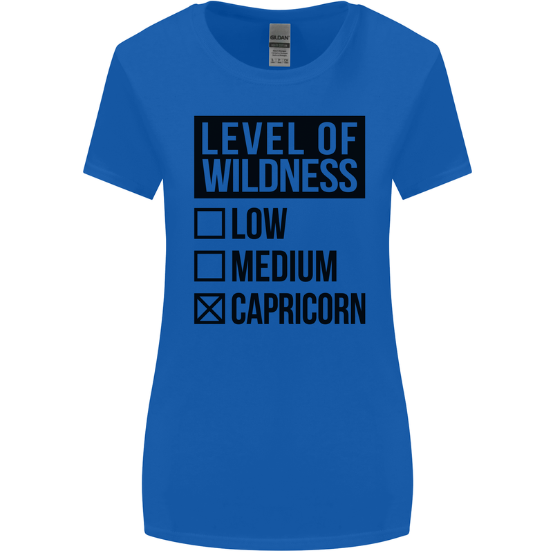 Levels of Wildness Capricorn Womens Wider Cut T-Shirt Royal Blue