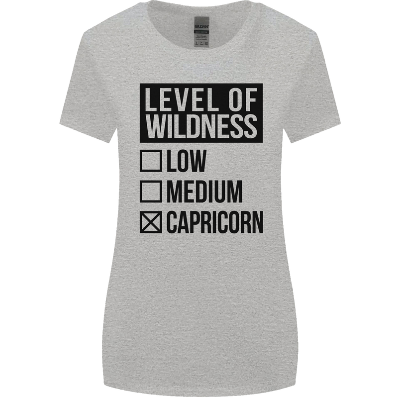 Levels of Wildness Capricorn Womens Wider Cut T-Shirt Sports Grey
