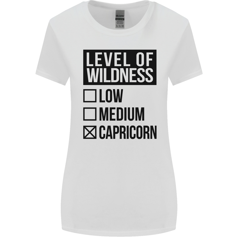 Levels of Wildness Capricorn Womens Wider Cut T-Shirt White