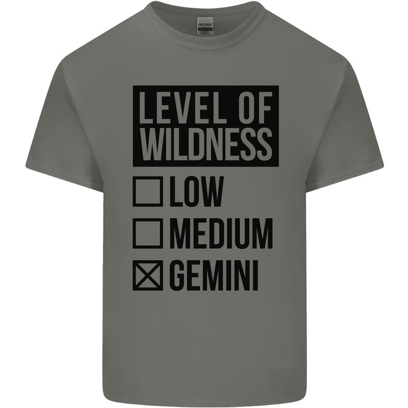 Levels of Wildness Gemini Kids T-Shirt Childrens Charcoal