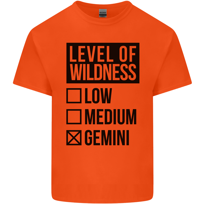 Levels of Wildness Gemini Kids T-Shirt Childrens Orange