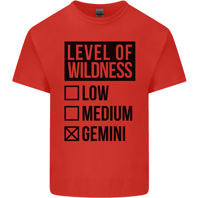 Levels of Wildness Gemini Kids T-Shirt Childrens Red