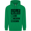 Levels of Wildness Gemini Mens 80% Cotton Hoodie Irish Green