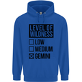 Levels of Wildness Gemini Mens 80% Cotton Hoodie Royal Blue