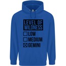 Levels of Wildness Gemini Mens 80% Cotton Hoodie Royal Blue