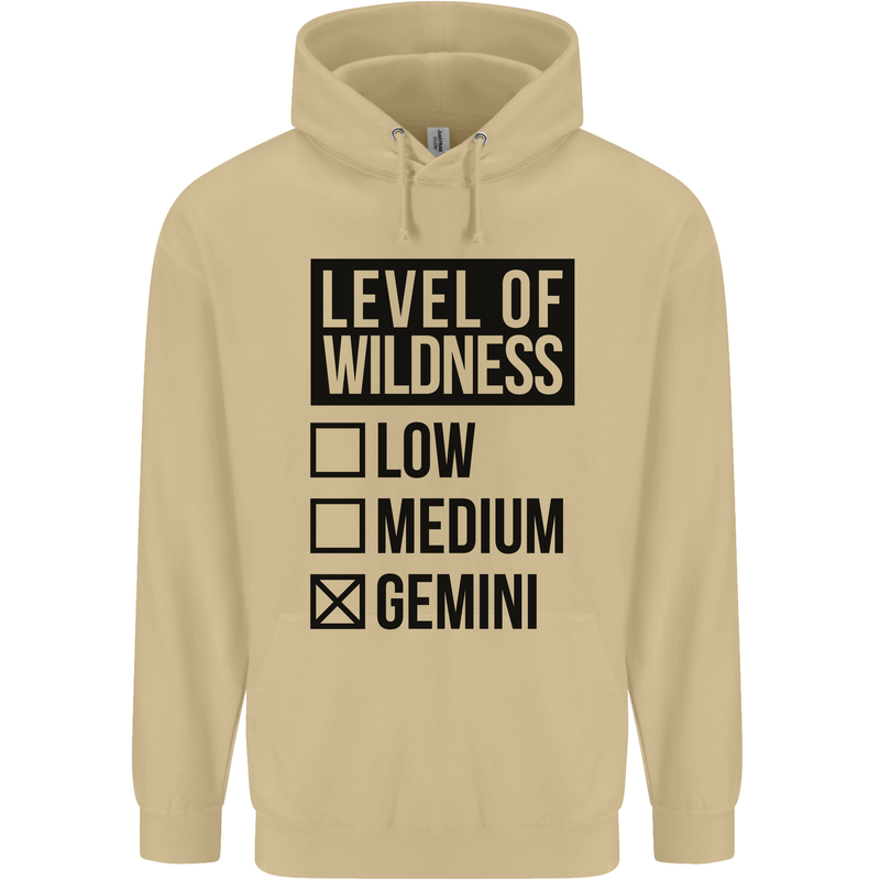 Levels of Wildness Gemini Mens 80% Cotton Hoodie Sand