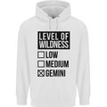 Levels of Wildness Gemini Mens 80% Cotton Hoodie White