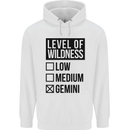 Levels of Wildness Gemini Mens 80% Cotton Hoodie White