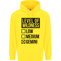 Levels of Wildness Gemini Mens 80% Cotton Hoodie Yellow