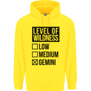 Levels of Wildness Gemini Mens 80% Cotton Hoodie Yellow