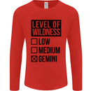 Levels of Wildness Gemini Mens Long Sleeve T-Shirt Red