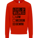 Levels of Wildness Gemini Mens Sweatshirt Jumper Bright Red