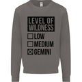 Levels of Wildness Gemini Mens Sweatshirt Jumper Charcoal