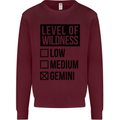 Levels of Wildness Gemini Mens Sweatshirt Jumper Maroon