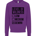 Levels of Wildness Gemini Mens Sweatshirt Jumper Purple